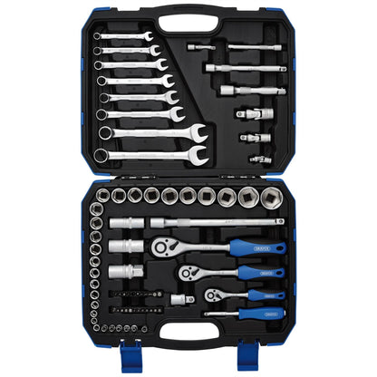 Draper 16364 Metric Tool Kit 1/4" 3/8" and 1/2" Sq. Dr. 75 Piece Draper