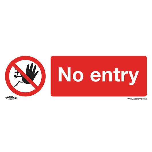 Sealey SS14V1 Prohibition Safety Sign - No Entry - Self-Adhesive Vinyl Sealey