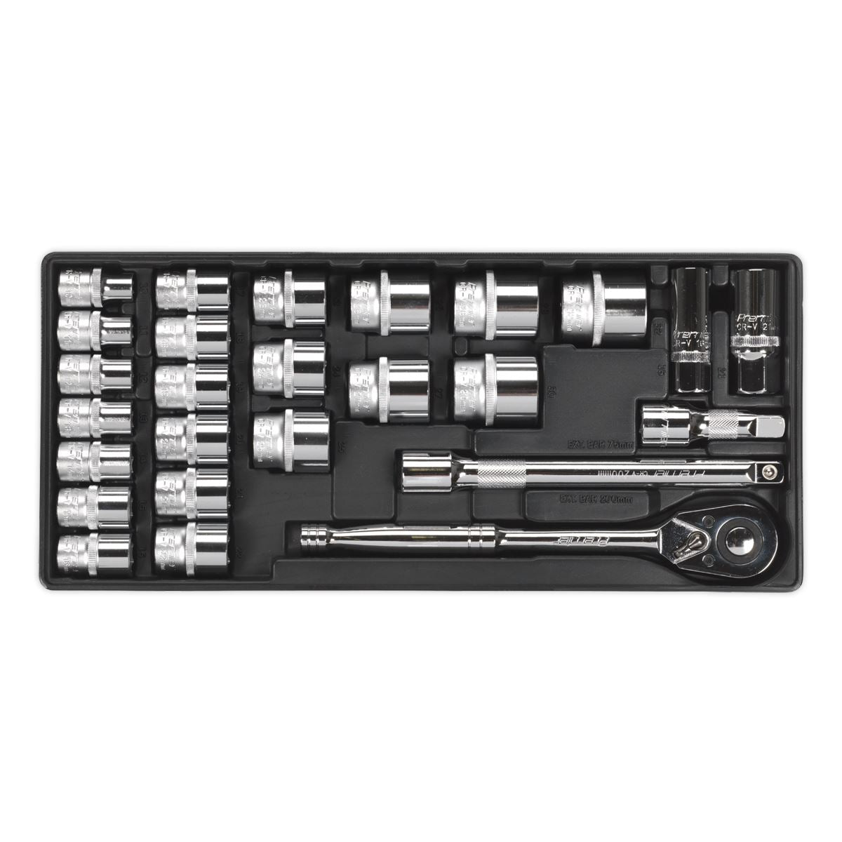 Sealey TBT21 Tool Tray with Socket Set 26pc 1/2"Sq Drive Sealey