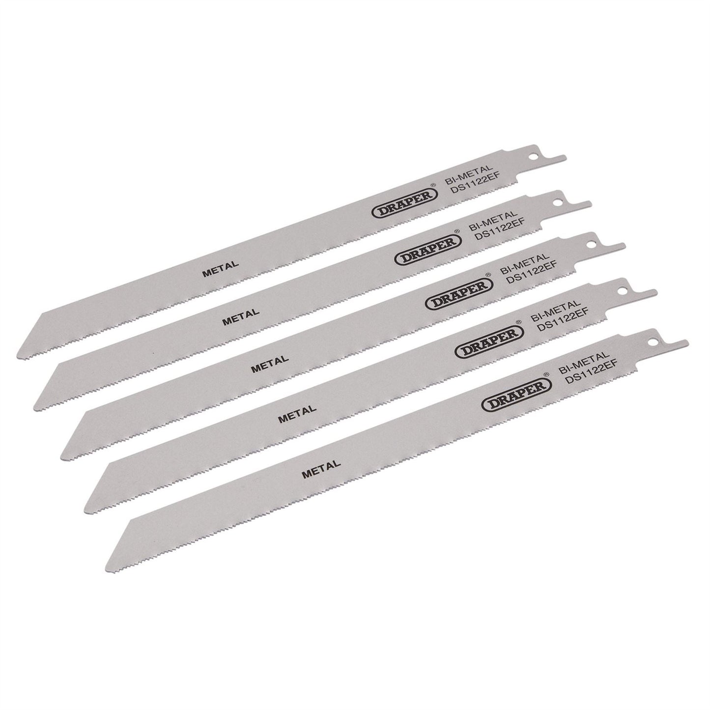 Draper 38631 Bi-metal Reciprocating Saw Blades for Metal Cutting 225mm 18tpi Pack of 5 Draper