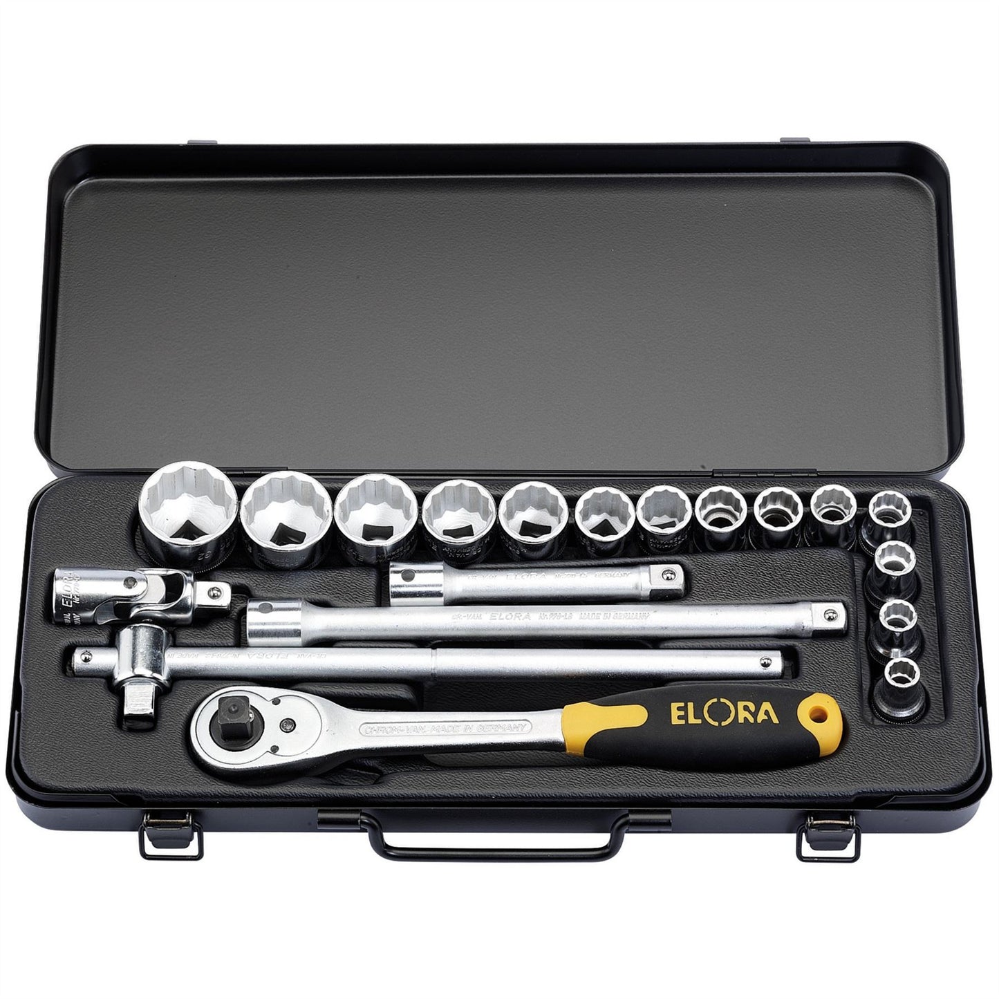 Elora 15356 Metric Socket Set 1/2" Sq. Dr. 19 Piece Elora