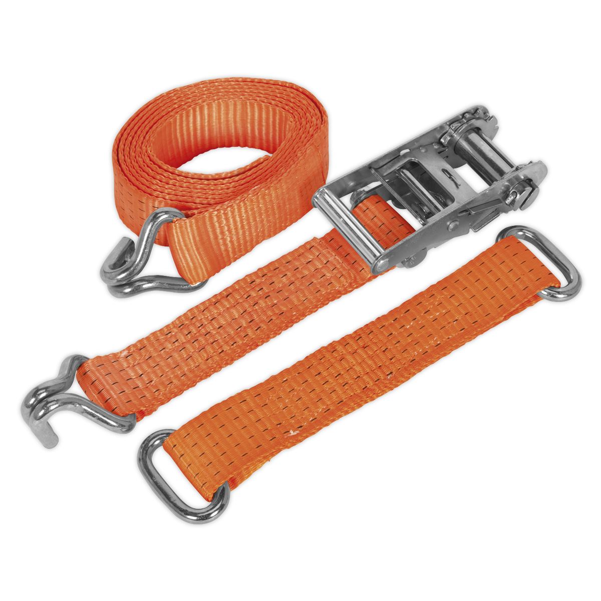 Sealey TDRWS Car Transporter Ratchet Strap 50mm x 3m Steel Wheel - Single 4500kg Breaking Strength Sealey