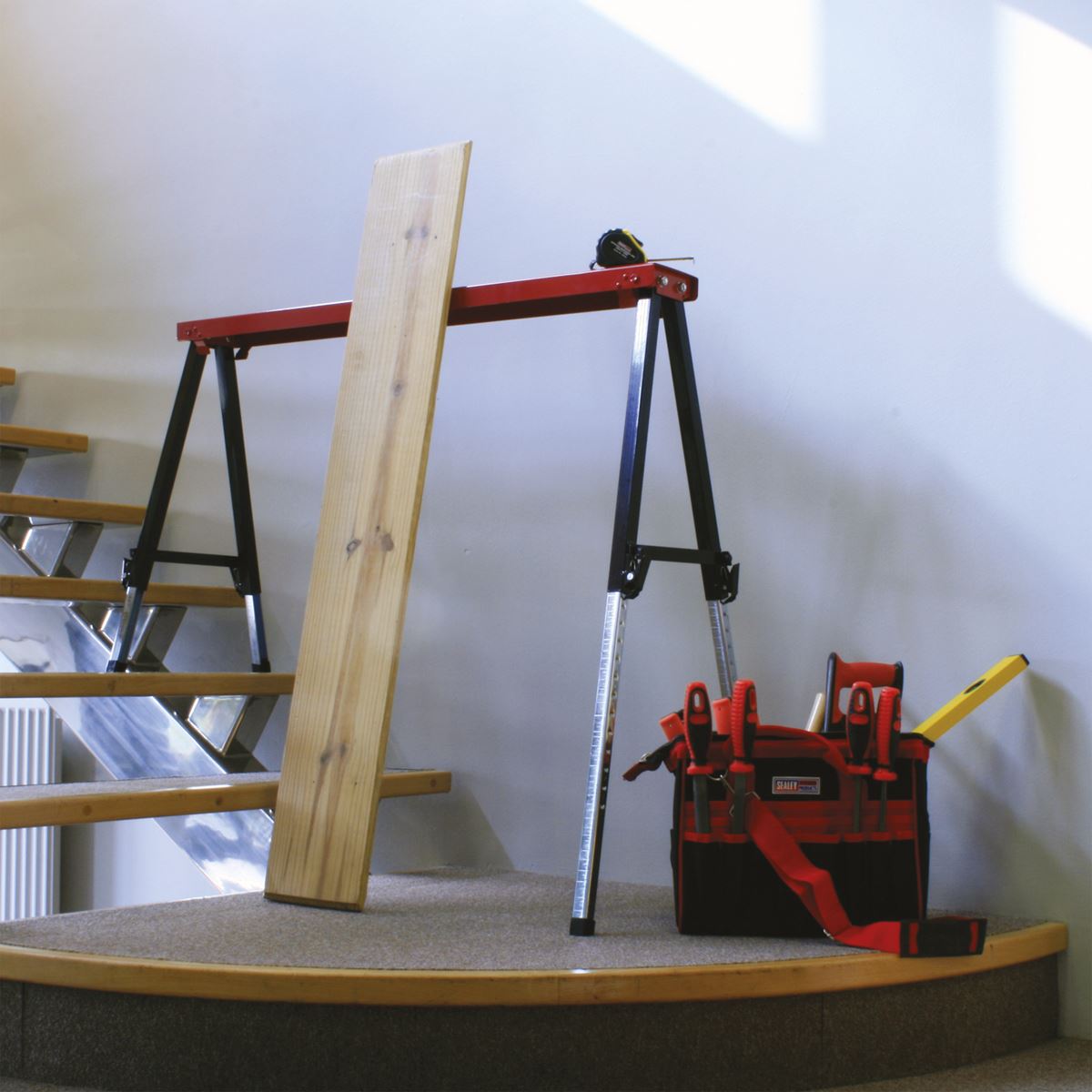 Sealey FTAL1 Fold Down Trestle with Adjustable Legs 150kg Capacity Sealey