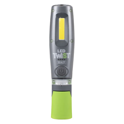 Sealey LED1001G LED Twist Rechargeable Inspection Light 8W COB & 1W SMD Sealey