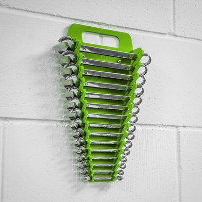 Sealey WR08HV Spanner Rack Capacity 15 Spanners Hi-Vis Green Sealey