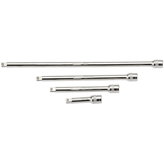 Draper 16766 Wobble Extension Bar Set 1/4" Sq. Dr. Micro Satin Chrome 4 Piece Draper