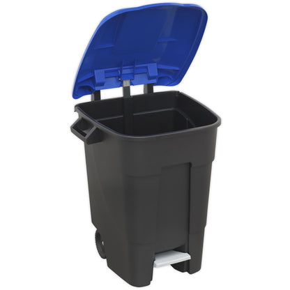 Sealey BM100PB Refuse/Wheelie Bin with Foot Pedal 100L - Blue Sealey