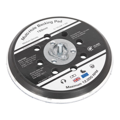 Sealey AK289 Universal Dust-Free Stick-On DA Backing Pad Ø150mm x 5/16"UNF & M8 Sealey