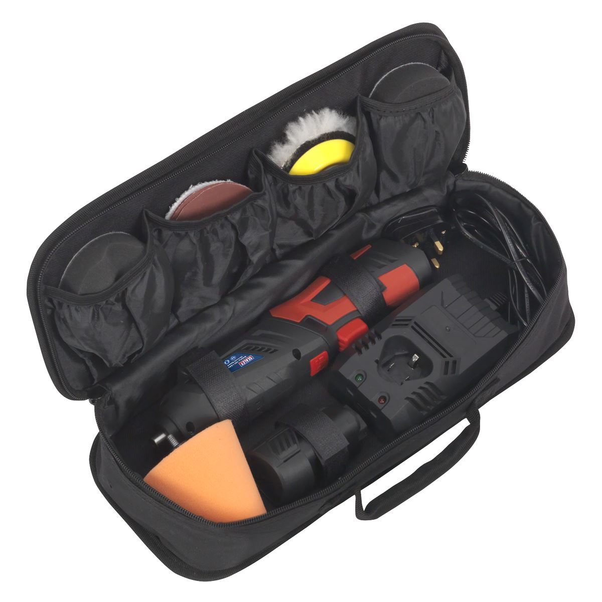 Sealey CP2812V Cordless Mini Sander/Polisher Kit Ø75mm 12V Lithium-ion Sealey