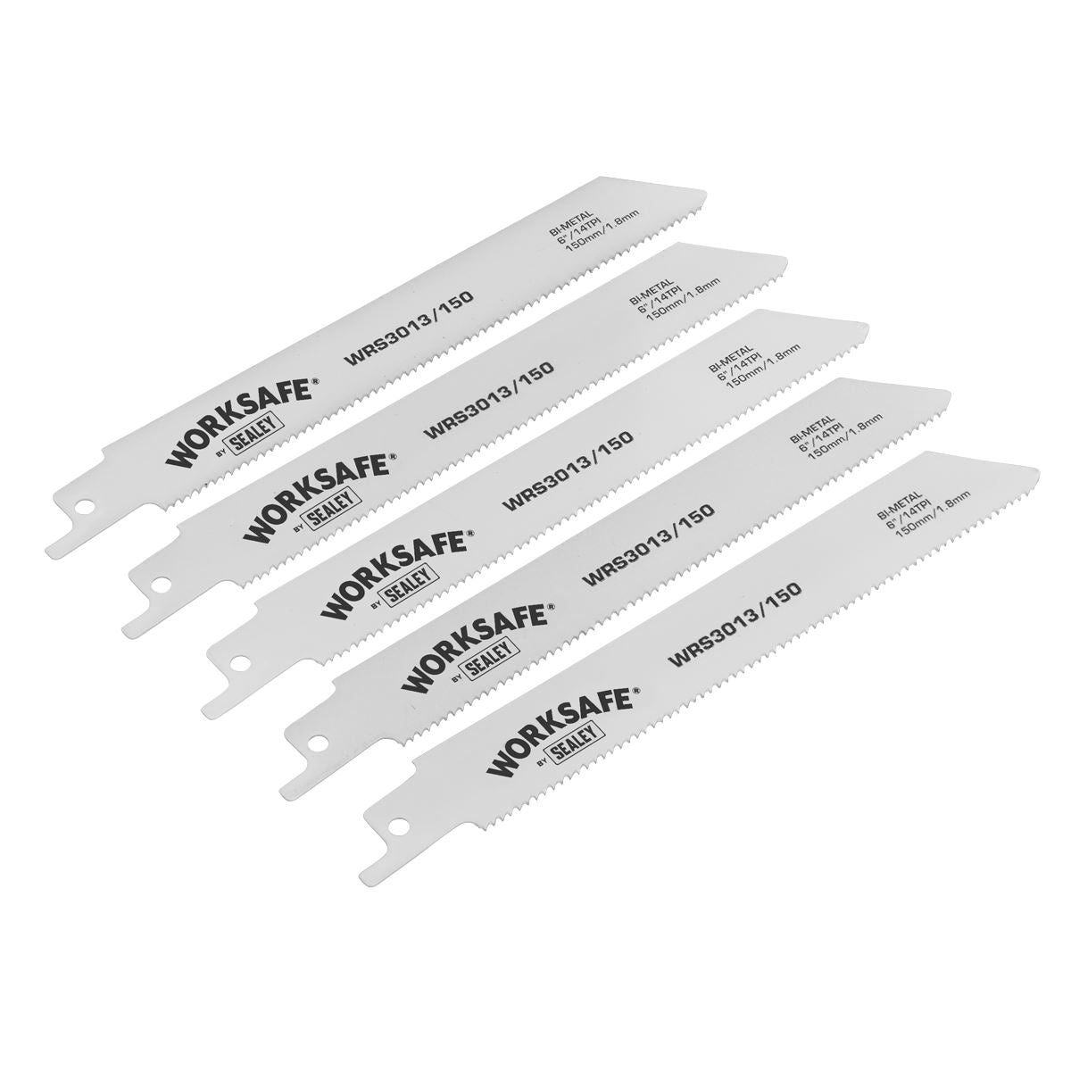 Sealey WRS3013/150 Reciprocating Saw Blade 150mm 14tpi - Pack of 5 Sealey
