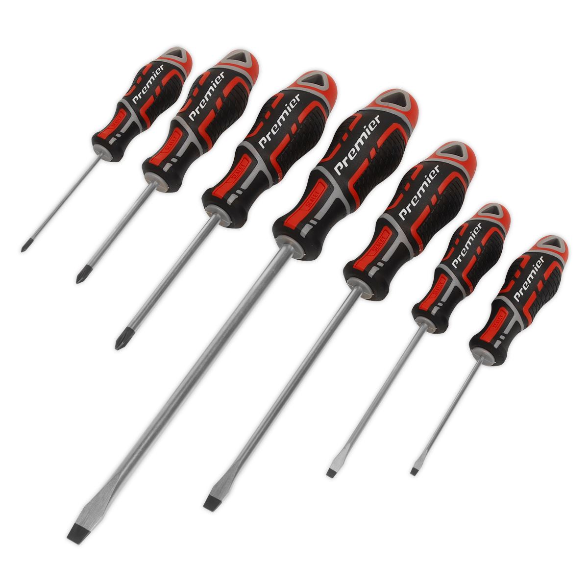 Sealey AK4325 Screwdriver Set 7pc GripMAX® - Red Sealey