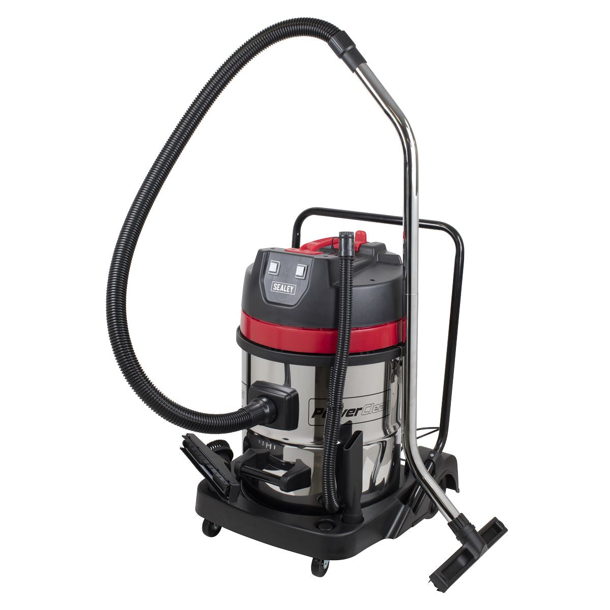 Sealey PC460 Vacuum Cleaner Wet & Dry 60L Stainless Steel Drum 2400W/230V Sealey