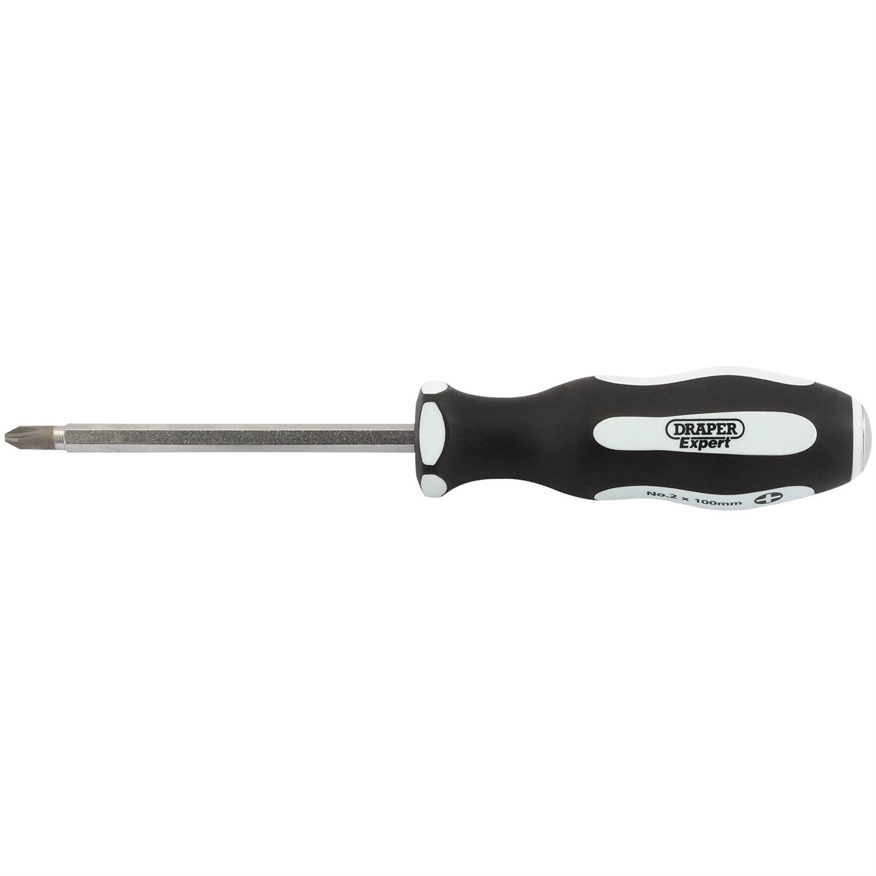 Draper 35223 Pound Thru' Cross Slot Soft Grip Screwdriver No.2 x 100mm Draper