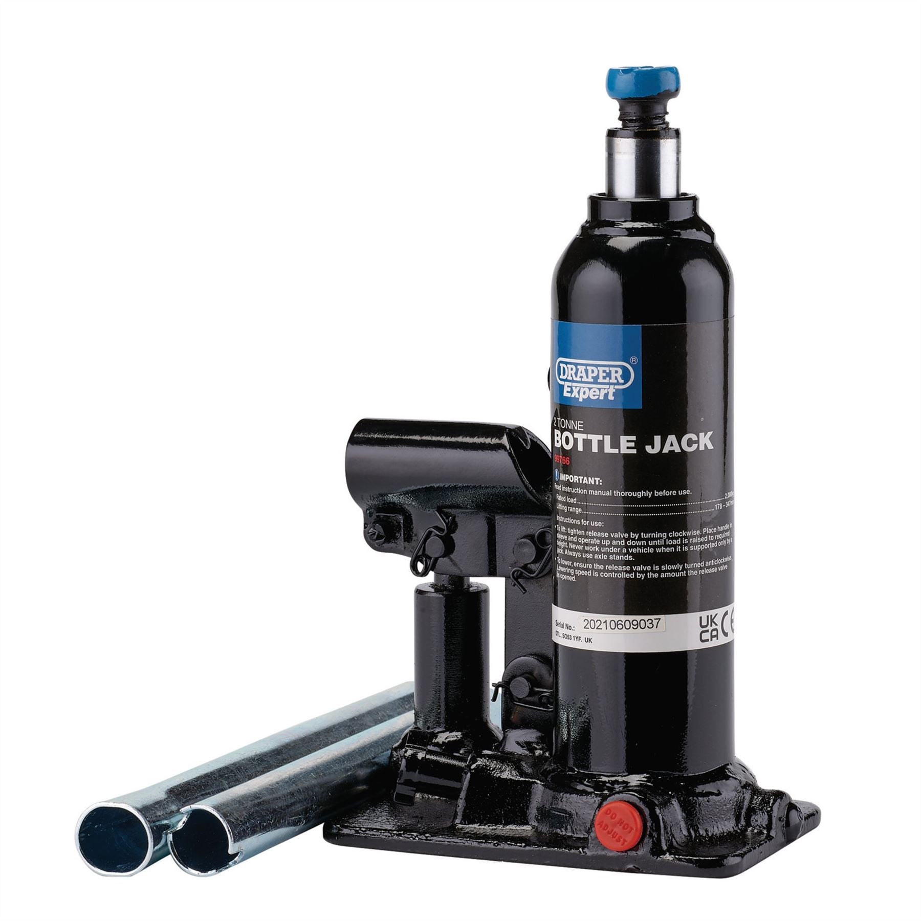 Draper 99766 Expert Hydraulic Bottle Jack 2 Tonne Draper