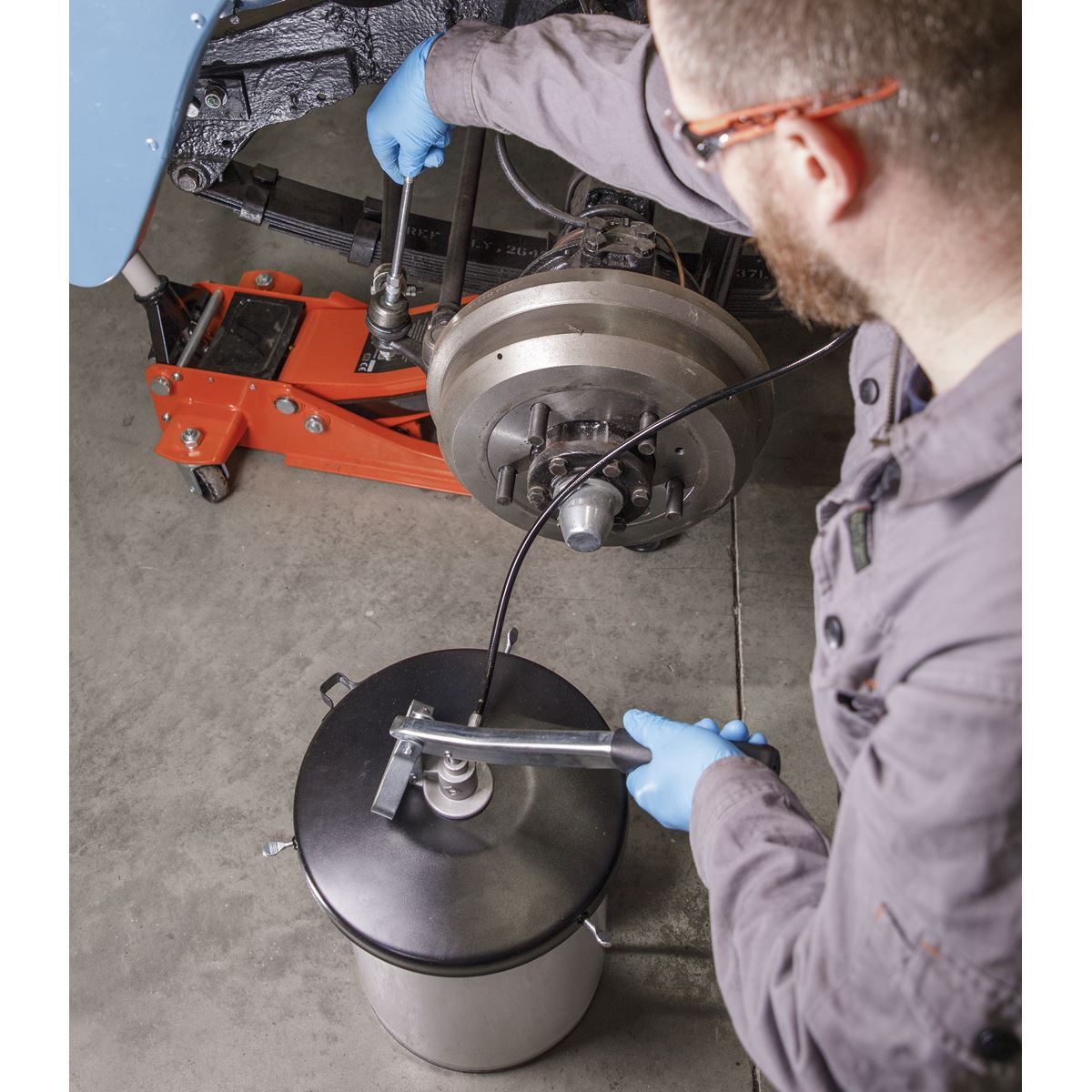 Sealey AK455 Bucket Greaser with Follower Plate 12.5kg Extra-Heavy-Duty Sealey