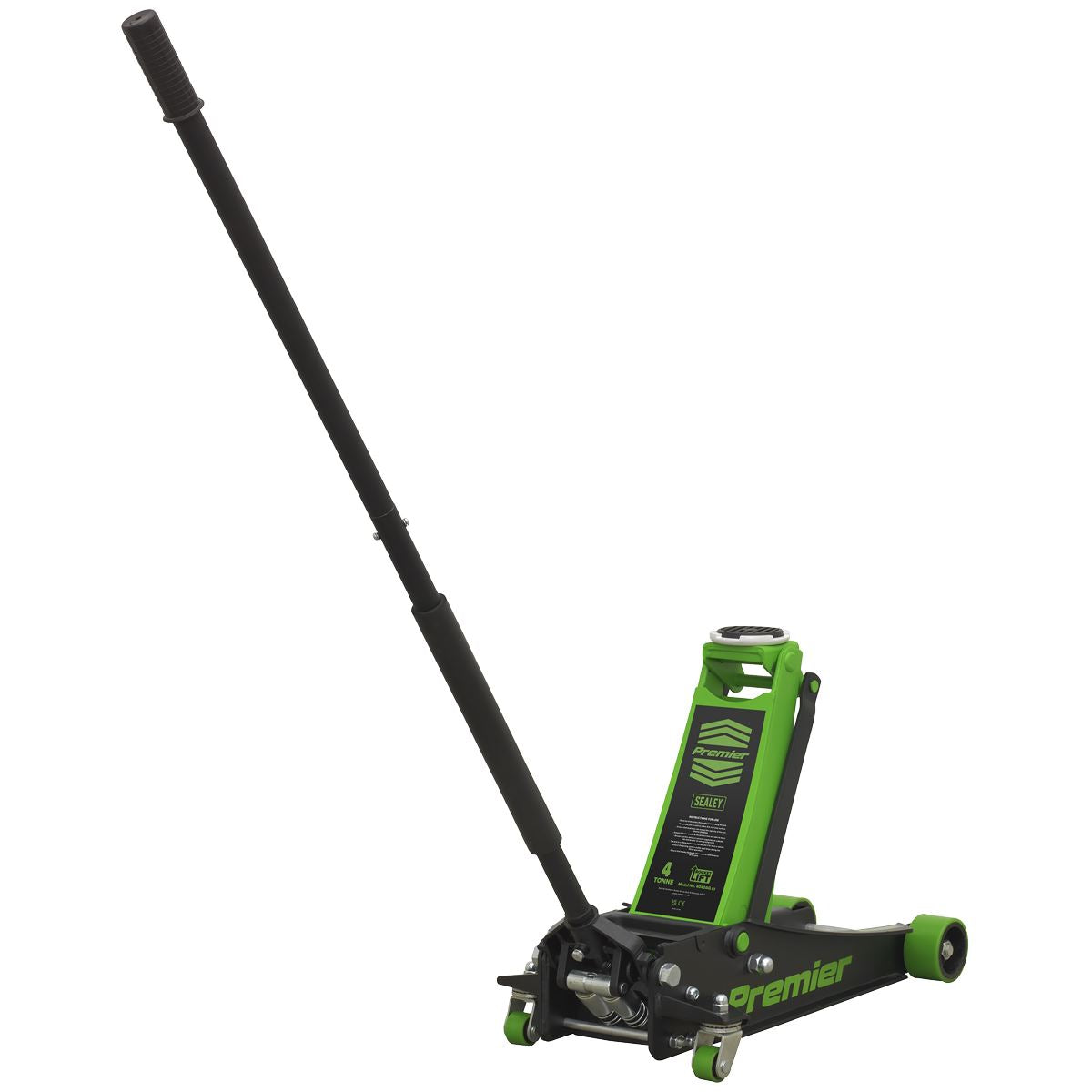 Sealey 4040AG Premier Low Profile Trolley Jack with Rocket Lift 4 Tonne - Green Sealey