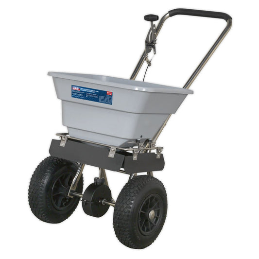 Sealey SSB37W Stainless Steel Broadcast Salt Spreader 37kg Walk Behind Sealey