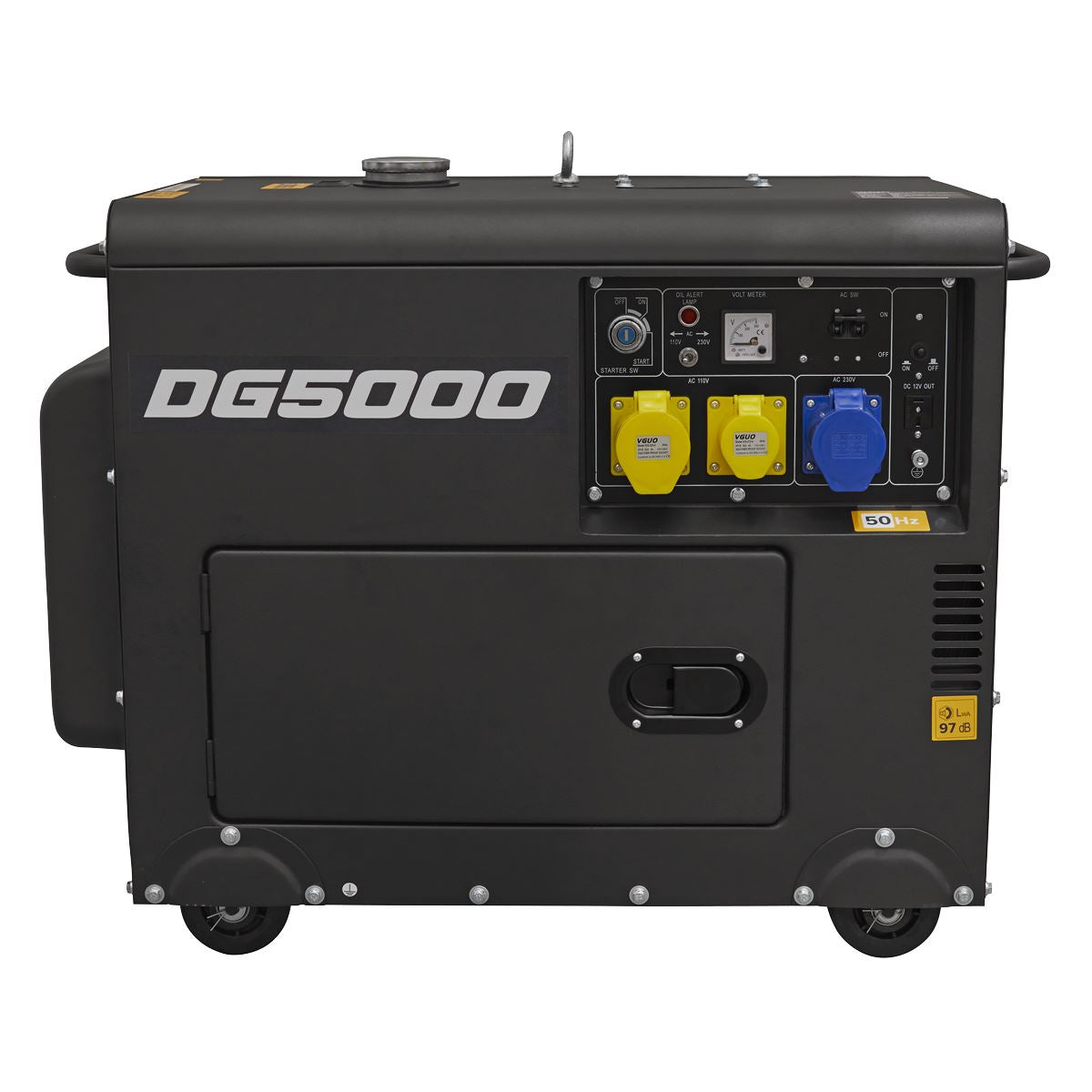 Sealey DG5000 Diesel Generator - 4-Stroke Engine 5000W 110/230V Sealey
