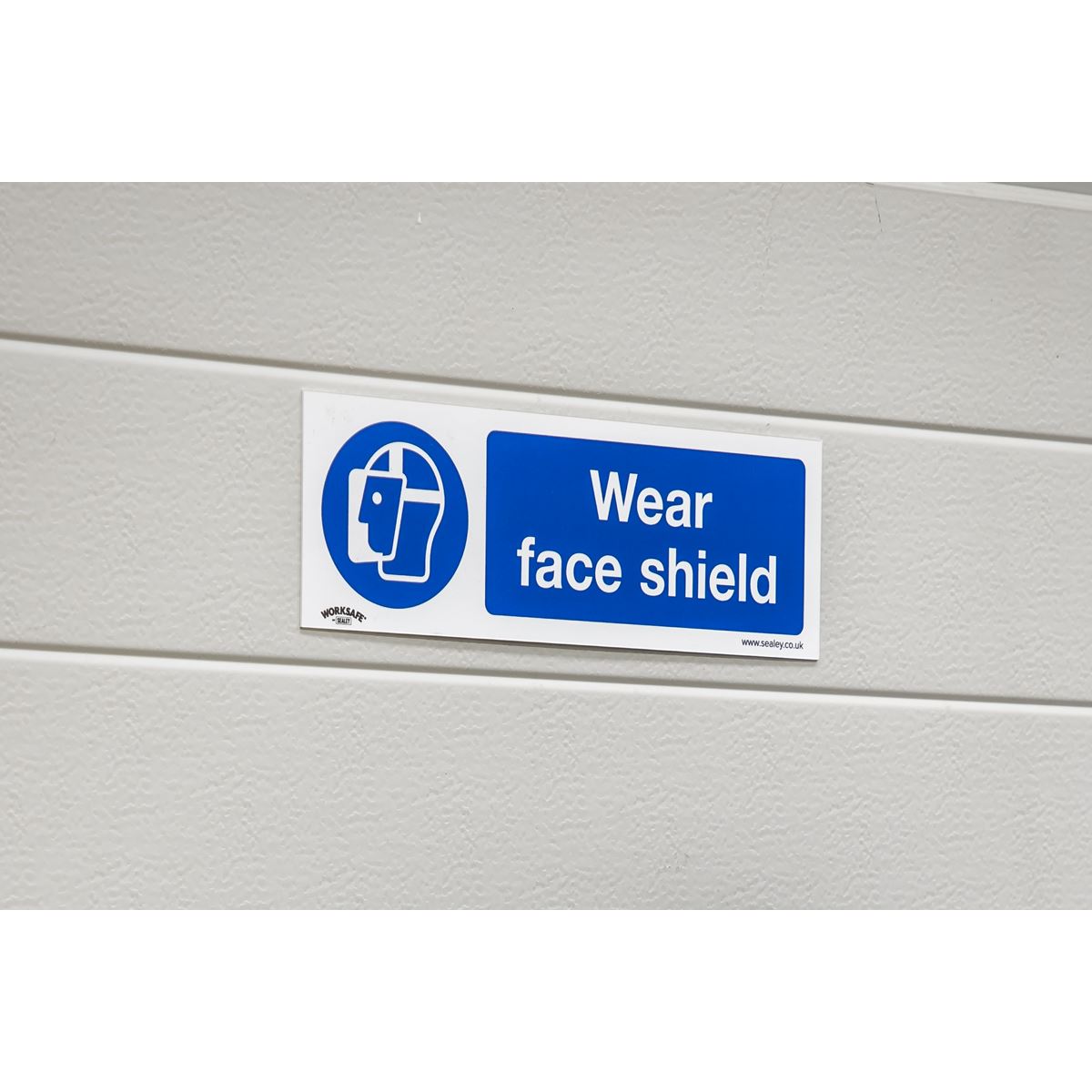 Sealey SS55V1 Mandatory Safety Sign - Wear Face Shield - Self-Adhesive Vinyl Sealey