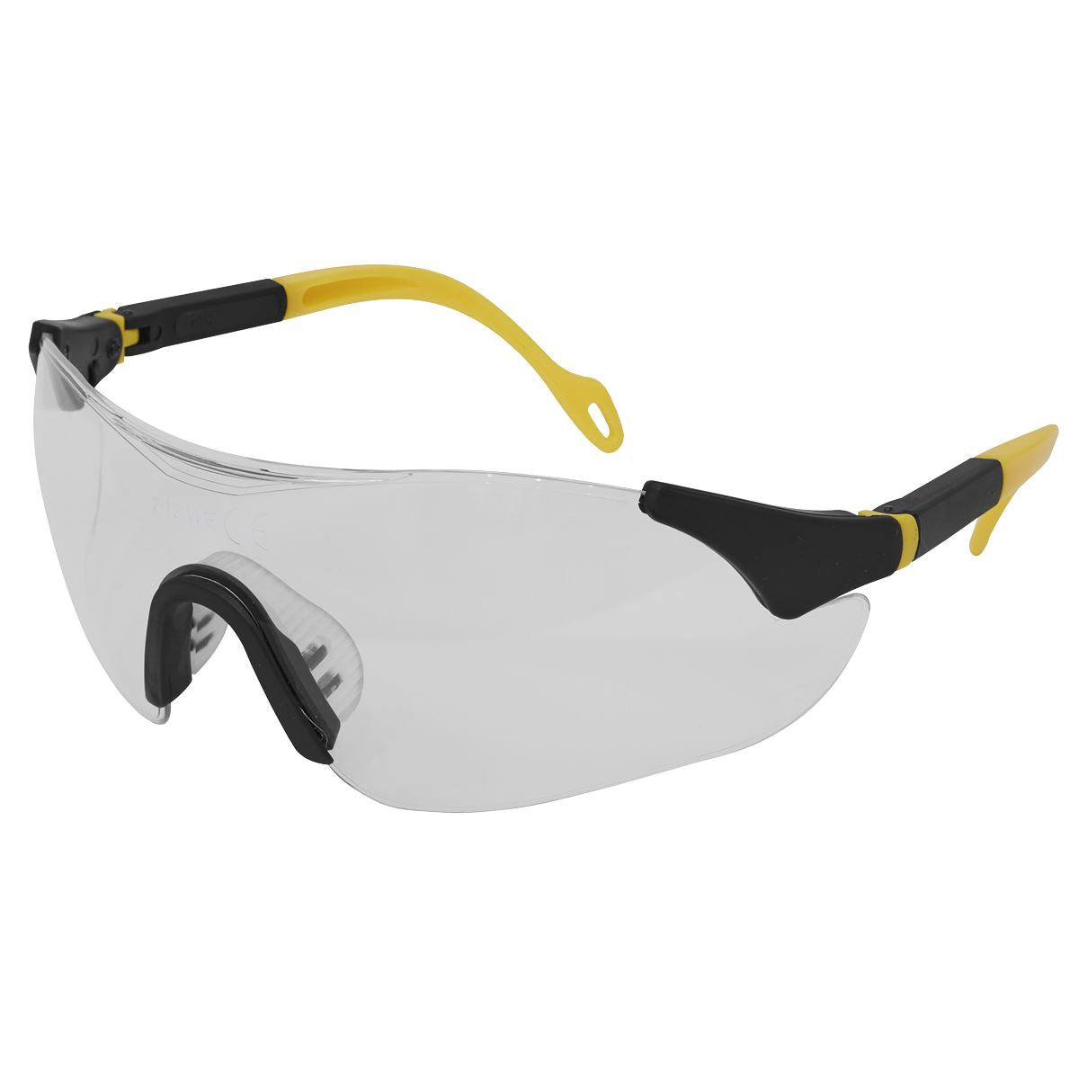 Sealey 9208 Sports Style Clear Safety Glasses with Adjustable Arms Sealey