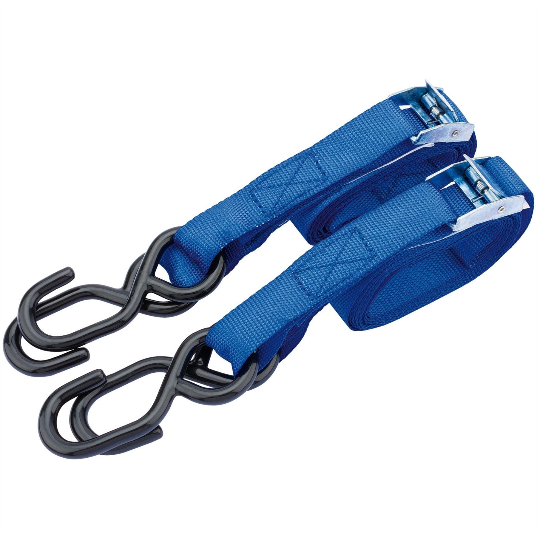 Draper 60962 Ratcheting Tie Down Straps 2.5m x 25mm 125kg 2 Piece Draper