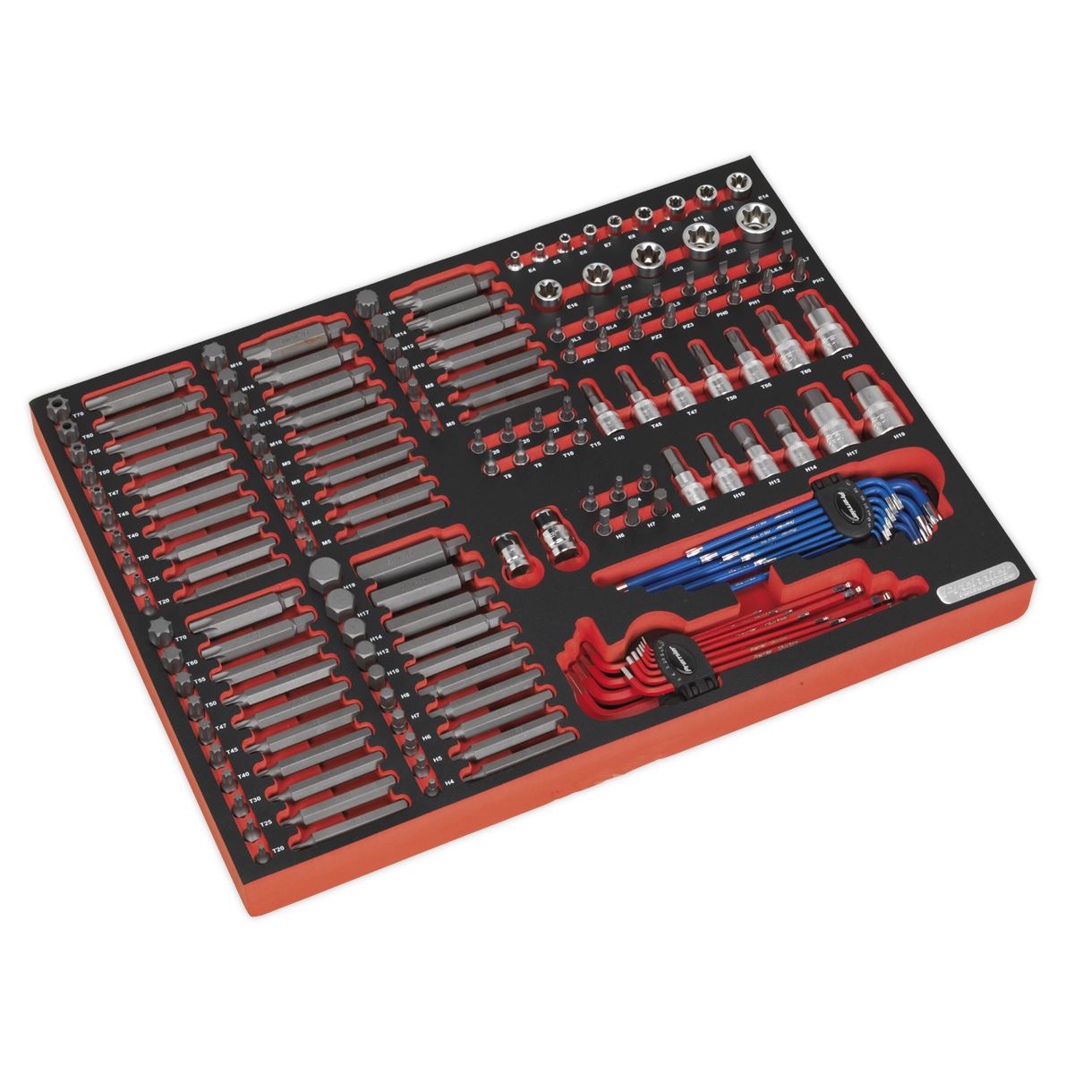 Sealey TBTPCOMBO4 Tool Chest Combination 14 Drawer with Ball-Bearing Slides - Orange & 446pc Tool Kit Sealey