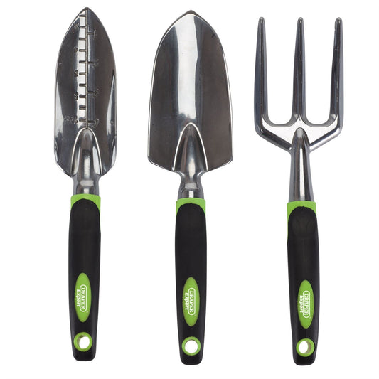 Draper 08992 Expert Aluminium Hand Fork and Trowel Set 3 Piece Draper