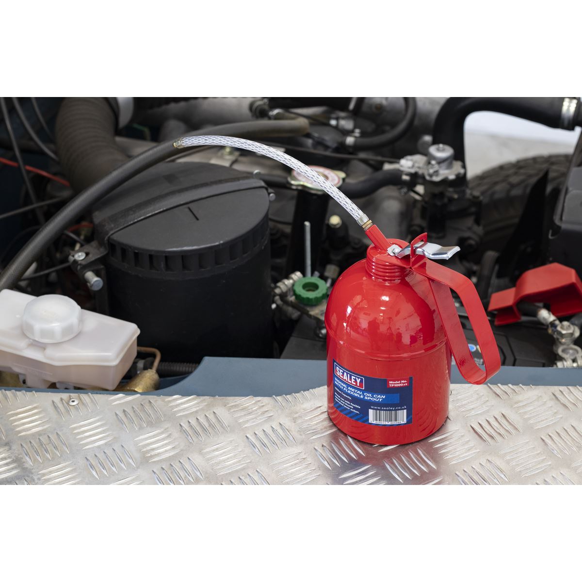 Sealey TP1000 Metal Oil Can Flexible Spout 1000ml Sealey