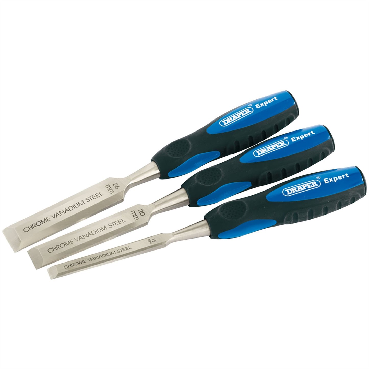Draper 45865 Expert Soft Grip Bevel Edge Wood Chisel Set 150mm 3 Piece Draper