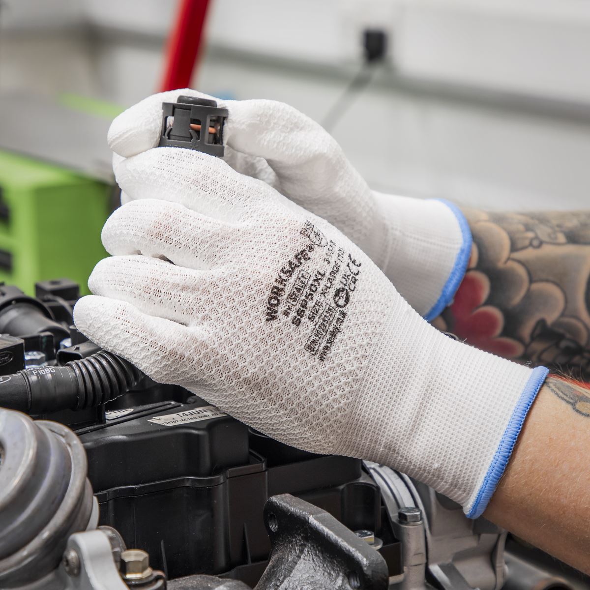 Sealey SSP50XL/B120 White Precision Grip Gloves - (X-Large) - Box of 120 Pairs Sealey