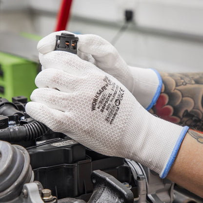 Sealey SSP50XL/B120 White Precision Grip Gloves - (X-Large) - Box of 120 Pairs Sealey