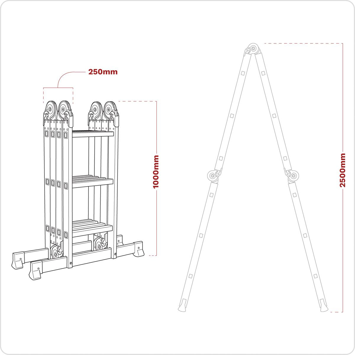 Sealey AFPL1 Aluminium Folding Platform Ladder 4-Way EN 131 Sealey