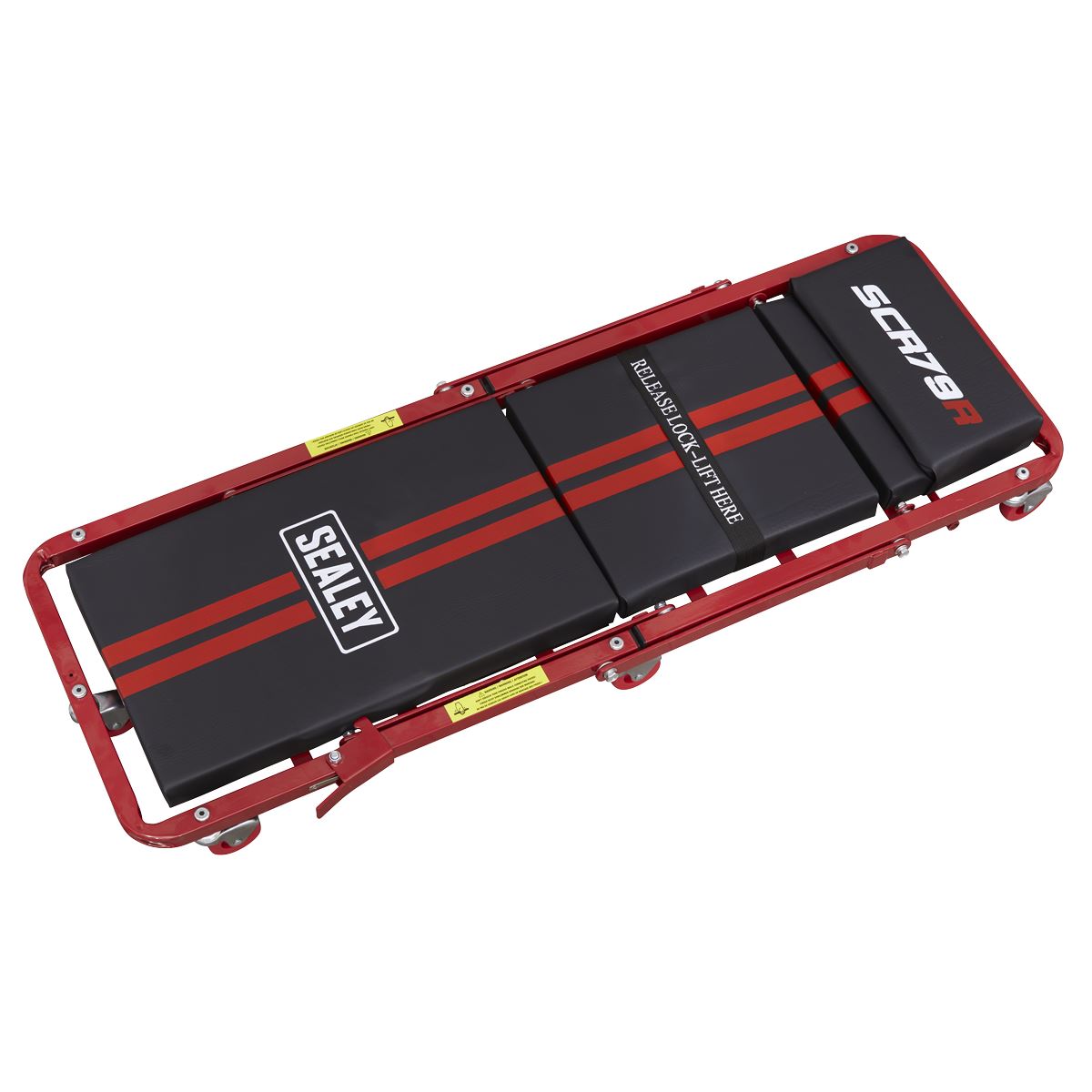 Sealey SCR79 Steel Creeper/Seat with 7 Wheels & Adjustable Head Rest Sealey