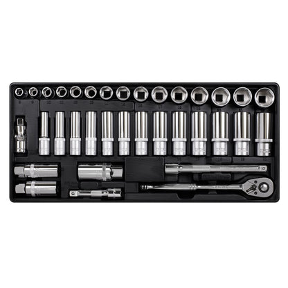 Sealey TBT20 Tool Tray with Socket Set 35pc 3/8"Sq Drive Sealey