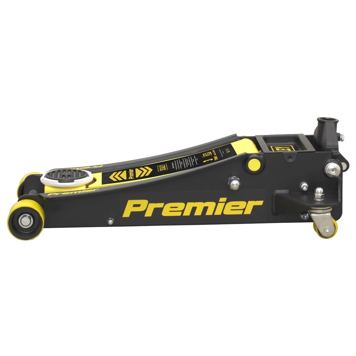Sealey 3040AY Premier Low Profile Trolley Jack with Rocket Lift 3 Tonne - Yellow Sealey