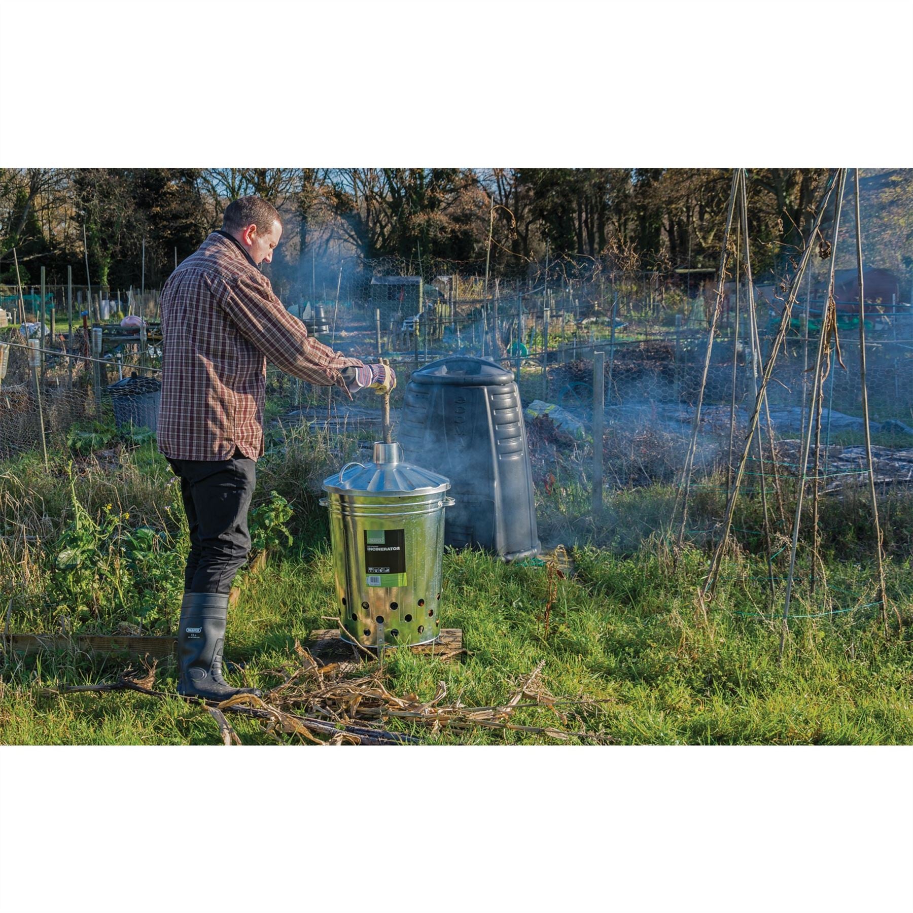 Draper 53253 Galvanised Garden Incinerator 85L Draper