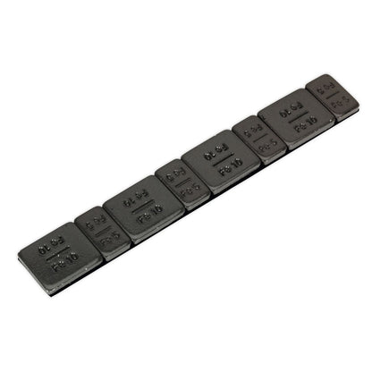 Sealey WWSA510B Wheel Weight 5 & 10g Adhesive Zinc Plated Steel Black Strip of 8 (4 x Each Weight) Pack of 50 Sealey