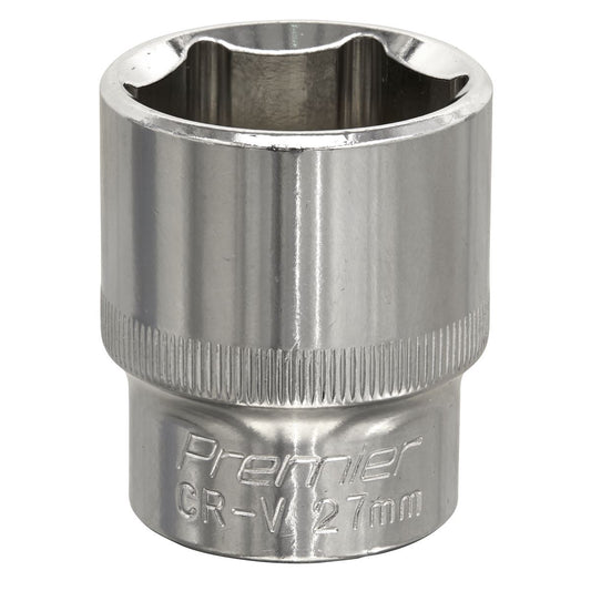Sealey SP1227 WallDrive® Socket 27mm 1/2"Sq Drive Fully Polished Sealey