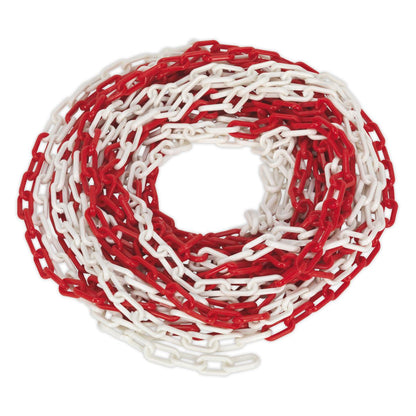 Sealey HSC25M Safety Chain Red/White 25m x 6mm Sealey