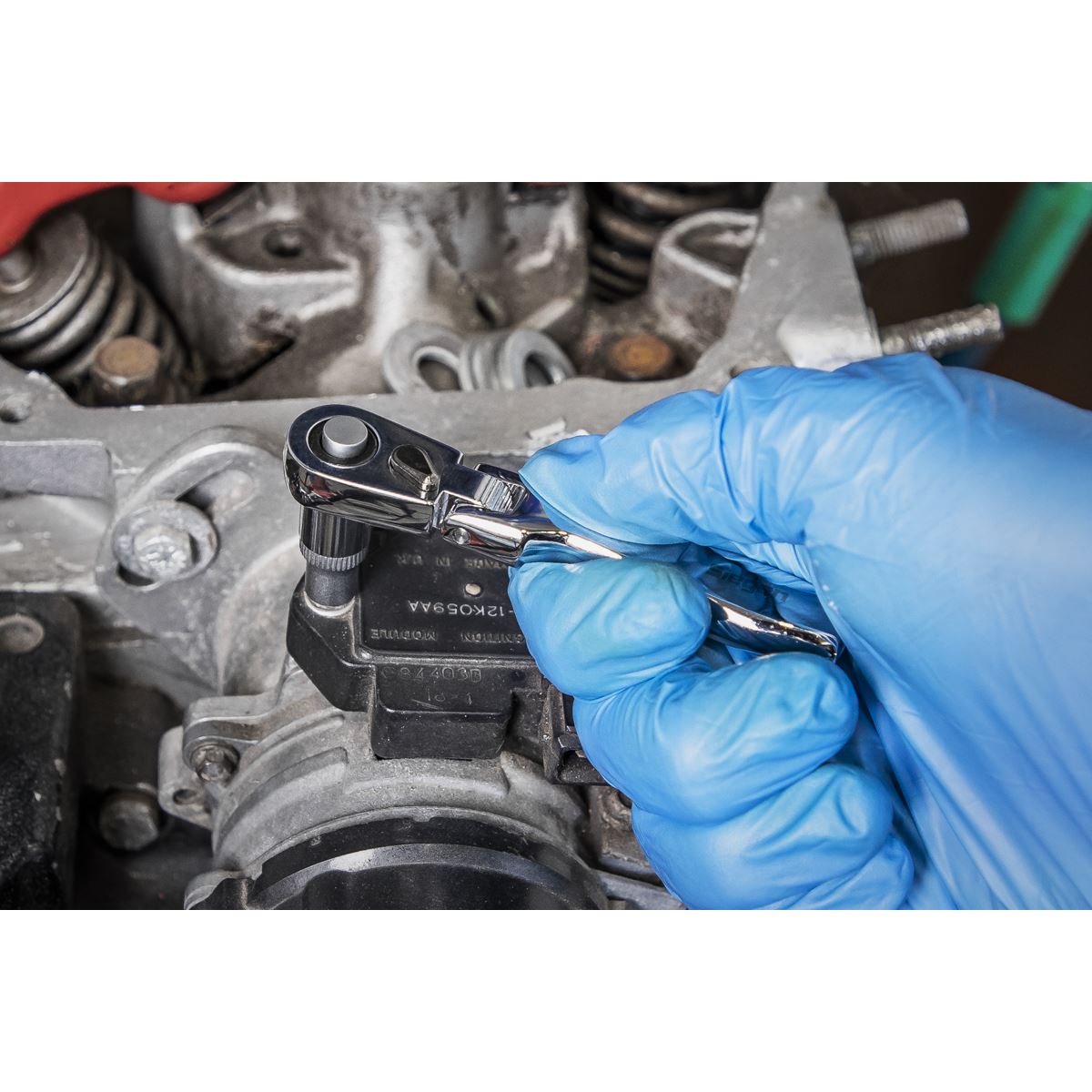 Siegen S01254 Micro Flexi-Head Ratchet Wrench 1/4"Sq Drive Sealey