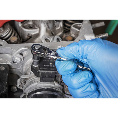 Siegen S01254 Micro Flexi-Head Ratchet Wrench 1/4"Sq Drive Sealey