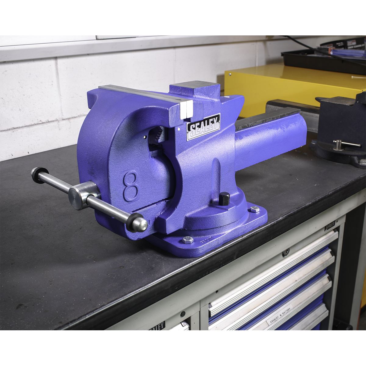 Sealey QAV200 Vice 200mm Quick Action Swivel Base Cast Iron Sealey