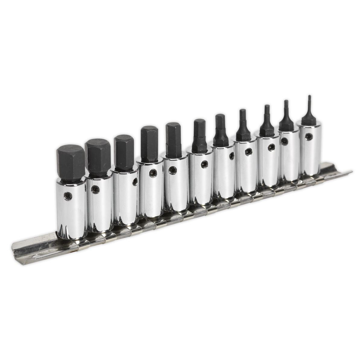 Sealey AK62251 Hex Socket Bit Set 11pc 1/4"Sq Drive Metric Sealey