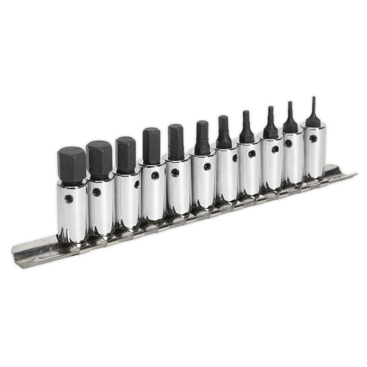 Sealey AK62251 Hex Socket Bit Set 11pc 1/4"Sq Drive Metric Sealey