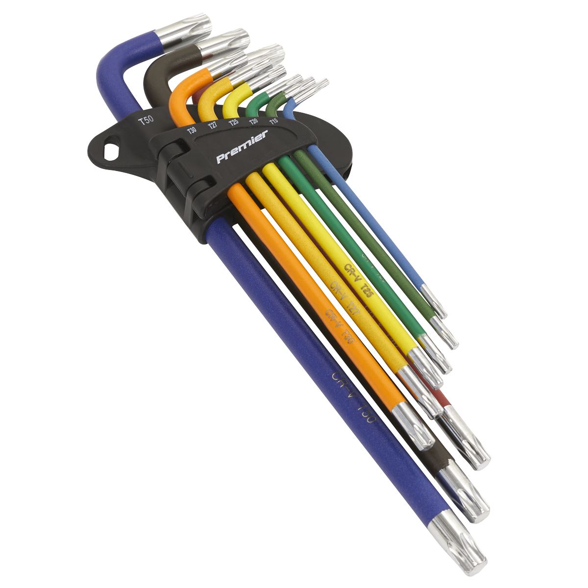 Sealey AK7194 TRX-Star* Key Set 9pc Colour-Coded Extra-Long Sealey