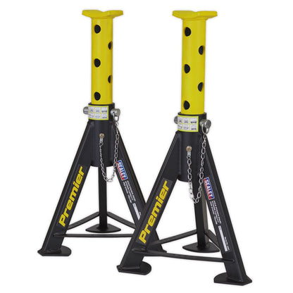 Sealey AS6Y Premier Axle Stands (Pair) 6 Tonne Capacity per Stand - Yellow Sealey
