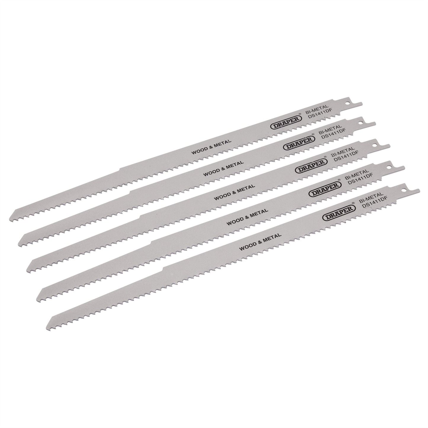 Draper 38756 Bi-metal Reciprocating Saw Blades for Multi-Purpose Cutting 300mm 6tpi Pack of 5 Draper