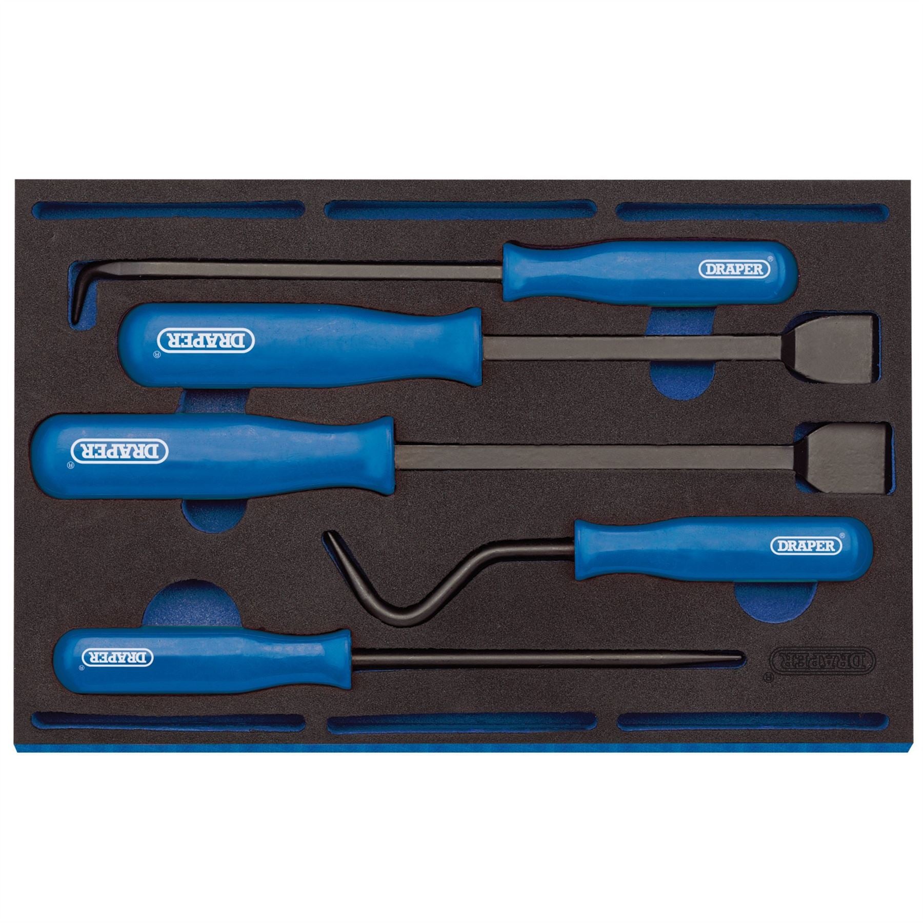 Draper 63497 Scraper and Remover Set in 1/4 Drawer EVA Insert Tray 5 Piece Draper
