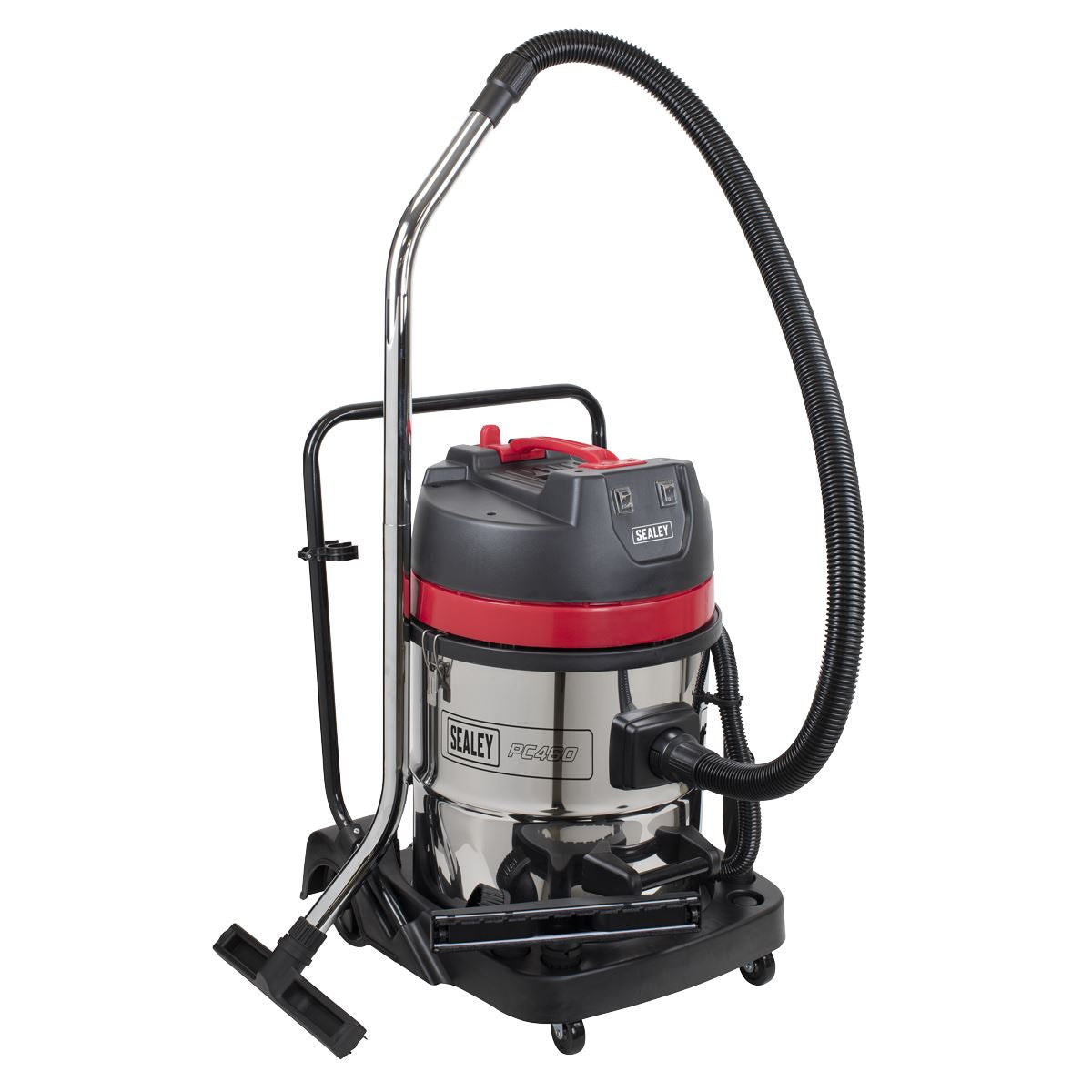 Sealey PC460 Vacuum Cleaner Wet & Dry 60L Stainless Steel Drum 2400W/230V Sealey