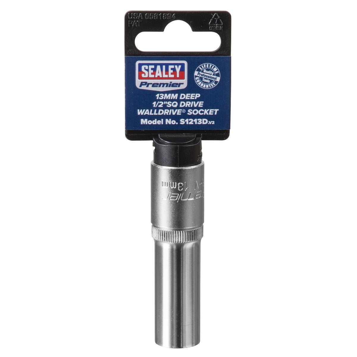 Sealey S1213D WallDrive® Socket 13mm Deep 1/2"Sq Drive Sealey
